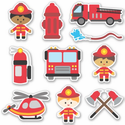 Kinder-Feuerwehrmann Aufkleber (Vorderseite)