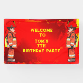 Kinder Feuerwehrmann Geburtstagspartei Banner
