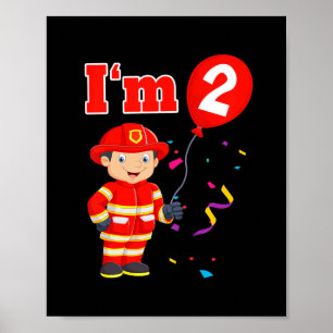 Kinder Feuerwehrmann Ich bin 2 Zweite 2. Poster