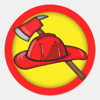 Kinder Feuerwehrmänner T - Shirt und Kinder Feuerg Runder Aufkleber