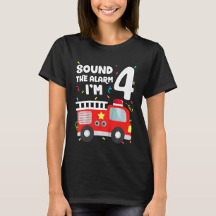 Kinder Feuerwehrwagen 4. Geburtstag Kleinkind Kids T-Shirt