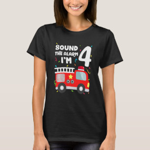 Kinder Feuerwehrwagen 4. Geburtstag Kleinkind Kids T-Shirt