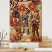 Kinder Feuerwerkskörper-Explosion Poster (Küche)