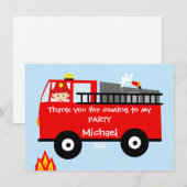 Kinder Feuerzug Geburtstag Danke Karte (Vorne/Hinten)