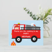 Kinder Feuerzug Geburtstag Danke Karte (Stehend Vorderseite)