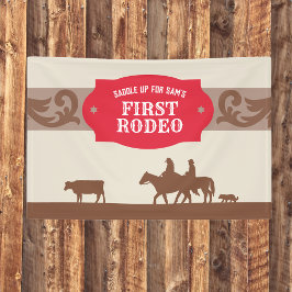 Kinder FIrst Rodeo Roter Western Geburtstagsparty Banner