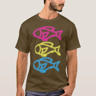 Kinder Fischen 80er Retro Fisch Vintag T-Shirt