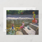 Kinder fischen Looe Cornwall 2014 Postkarte (Vorne/Hinten)