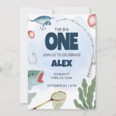 Kinder Fischen Thema Geburtstag Einladung (Vorderseite)