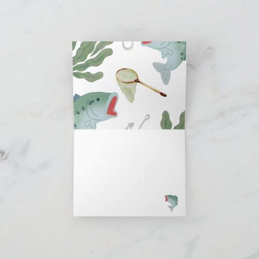 Kinder Fischerei Thema Babydusche Einladung (Innenseite)