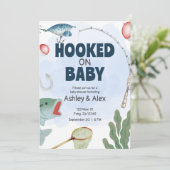 Kinder Fischerei Thema Babydusche Einladung (Stehend Vorderseite)