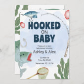 Kinder Fischerei Thema Babydusche Einladung (Vorne/Hinten)