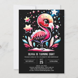 Kinder Flamingo Bohemisch Geburtstag Einladung