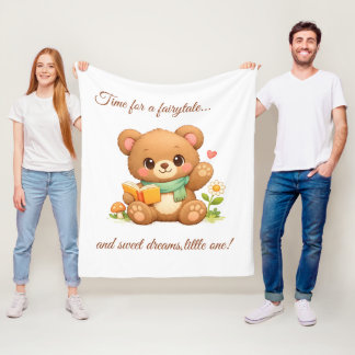 Kinder-Fleece-Decke | "Märchenlesebär" Fleecedecke