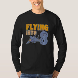 Kinder fliegen in 8 kämpfteres Jet Jahr 8. Geburts T-Shirt