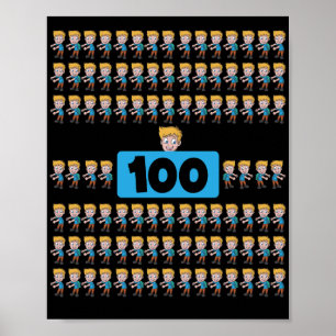 Kinder Floss Dance Junge 100 Tage Schulprojekt Poster