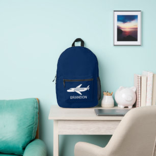 Kinder Flugzeug Jungen Blau Benutzerdefinierter Na Bedruckter Rucksack