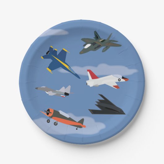Kinder-Flugzeug-und-Jet-Party Pappteller (Vorderseite)