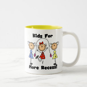 Kinder fordern mehr Pause Zweifarbige Tasse