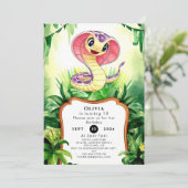 Kinder Forest Snake Geburtstag Einladung (Stehend Vorderseite)