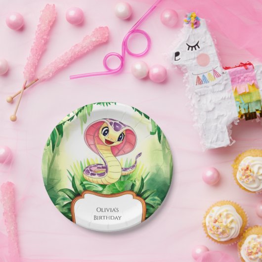 Kinder Forest Snake Geburtstag Pappteller (Party)