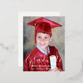 Kinder Foto Abschluss Folie Einladungspostkarte (Vorderseite/Rückseite)