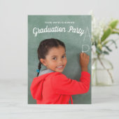 Kinder-Foto-Graduierungsparty Einladung (Stehend Vorderseite)
