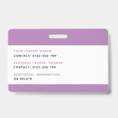 Kinder Foto ID Abzeichen Musik Tour Schule Ausweis (Rückseite)