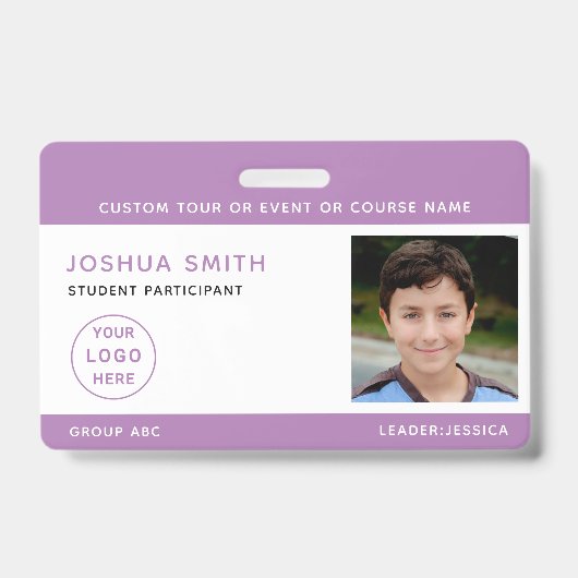 Kinder Foto ID Abzeichen Musik Tour Schule Ausweis (Vorderseite)