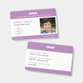 Kinder Foto ID Abzeichen Musik Tour Schule Ausweis (Vorder- & Rückseite)