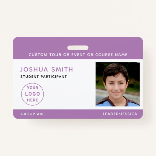 Kinder Foto ID Abzeichen Musik Tour Schule Ausweis (Vorderseite)