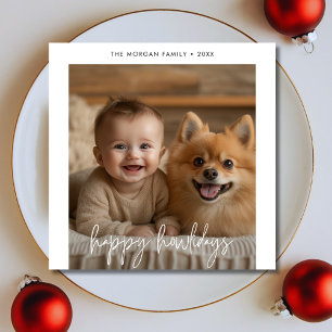 Kinder Foto mit Hunde Hund Happy Howlidays Weihnac Feiertagskarte