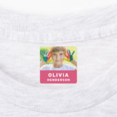 Kinder Foto Modern Simple Girly Pink Closing Label Etiketten (Befestigt)