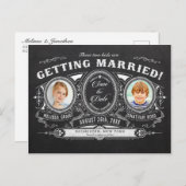 Kinder Foto Save the Date Postkarten Chalkboard (Vorne/Hinten)