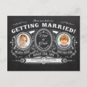 Kinder Foto Save the Date Postkarten Chalkboard (Vorderseite)