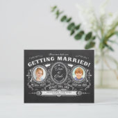Kinder Foto Save the Date Postkarten Chalkboard (Stehend Vorderseite)