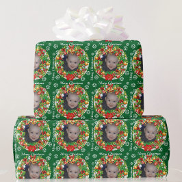 Kinder Foto Template Weihnachtsbaum Ornament Baby Geschenkpapier