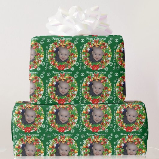 Kinder Foto Template Weihnachtsbaum Ornament Baby Geschenkpapier