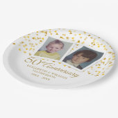 Kinder-Fotos zum 50. Jahrestag der Hochzeit Pappteller (Schrägansicht)