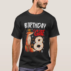 Kinder Fox Tier 8. Geburtstag Girl Fox B Tag 8 Jah T-Shirt
