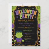 Kinder Frankenstein Halloween-Party Einladung (Vorderseite)