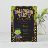 Kinder Frankenstein Halloween-Party Einladung (Stehend Vorderseite)