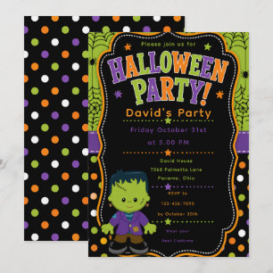 Kinder Frankenstein Halloween-Party Einladung