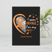 Kinder Frauen ich trage Orange für meine Onkel Leu Einladung (Stehend Vorderseite)