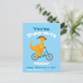 Kinder Freundschaft Valentinstag lustiger Dinosaur Postkarte (Stehend Vorderseite)