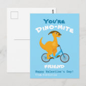 Kinder Freundschaft Valentinstag lustiger Dinosaur Postkarte (Vorne/Hinten)