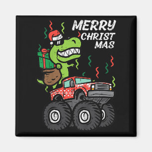 Kinder frohe Weihnachts-Dino Monster Truck Xmas Tr Magnet
