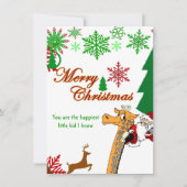 Kinder frohe Weihnachtsfeiertage Giraffe Rentier (Vorderseite)