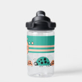 Kinder fügen Initialen ladybugs grüne Koralle hinz Trinkflasche (Rückseite)