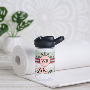 Kinder fügen Initialen ladybugs pink grün hinzu Trinkflasche